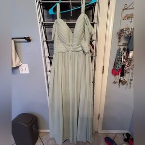 Sage green bridesmaid dress only worn once as seen in photo